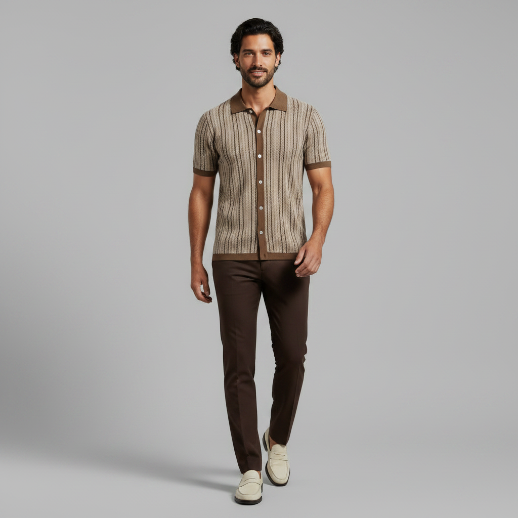 Polo Uomo Traspirante Chevron | Polo Uomo Manica Corta Casual