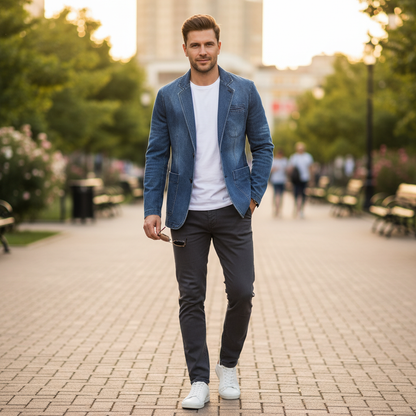 Blazer Uomo Denim Su Misura | Stile Casual Raffinato