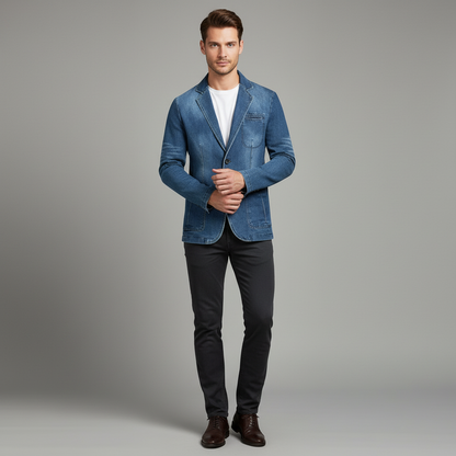 Blazer Uomo Denim Su Misura | Stile Casual Raffinato
