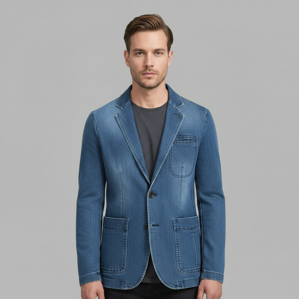 Blazer Uomo Denim Su Misura | Stile Casual Raffinato