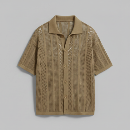 Camicia in maglia con colletto classico | Camicia casual uomo