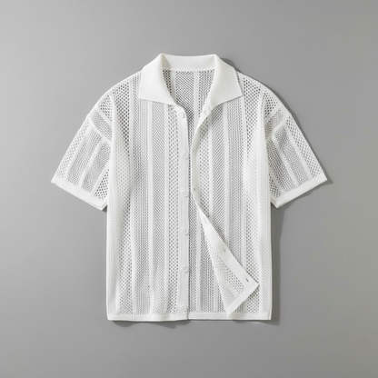 Camicia in maglia con colletto classico | Camicia casual uomo