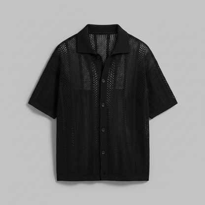 Camicia in maglia con colletto classico | Camicia casual uomo