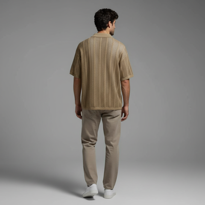 Camicia in maglia con colletto classico | Camicia casual uomo