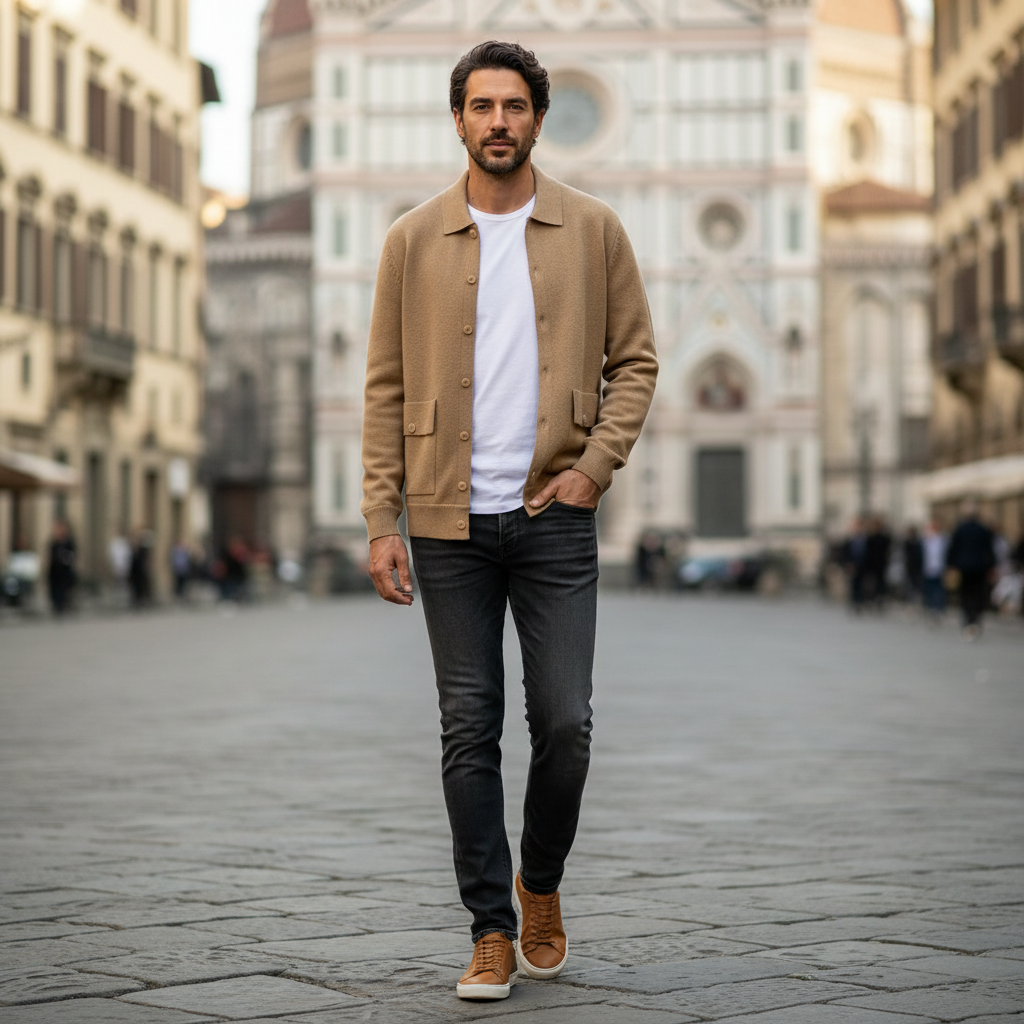 Cardigan Ronan Elegante in Maglia Densa Uomo | Cardigan Uomo