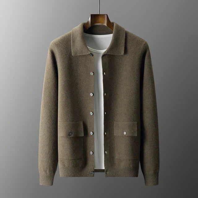 Cardigan Ronan Elegante in Maglia Densa Uomo | Cardigan Uomo 2