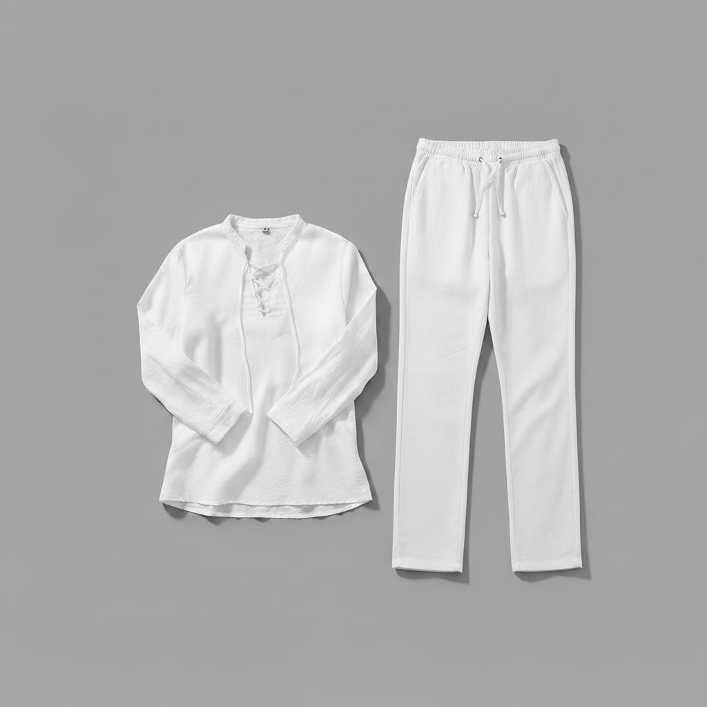 Completo Lino Uomo Milo | Completo Estivo Casual Maniche Lunghe