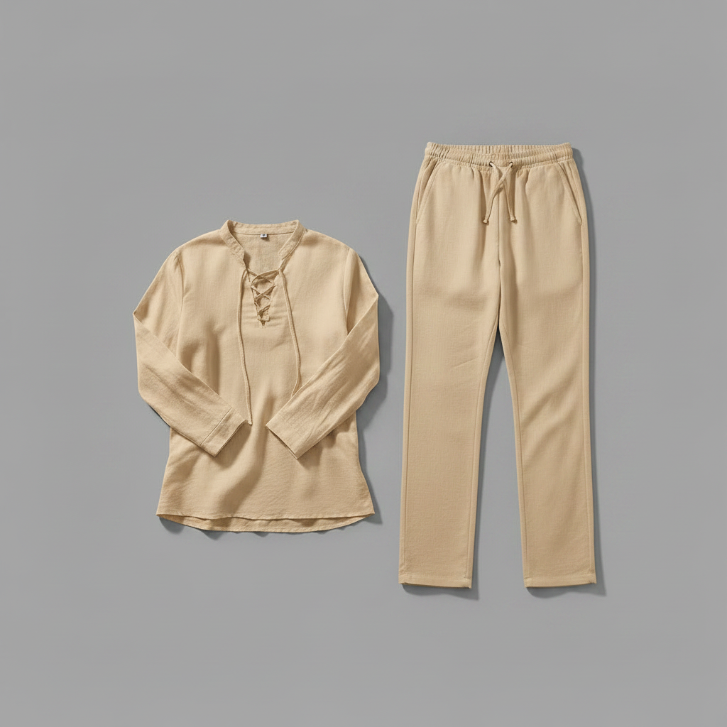 Completo Lino Uomo Milo | Completo Estivo Casual Maniche Lunghe