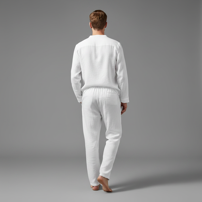 Completo Lino Uomo Milo | Completo Estivo Casual Maniche Lunghe