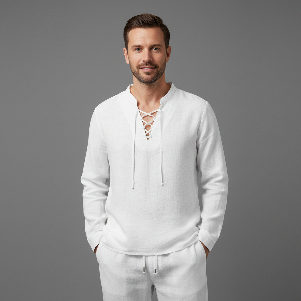 Completo Lino Uomo Milo | Completo Estivo Casual Maniche Lunghe