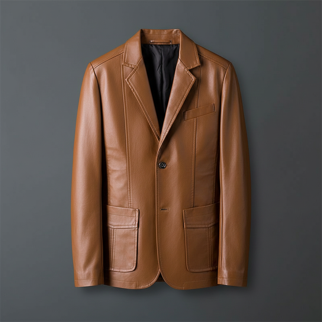 Giacca Pelle PU Nero | Giubbotto Uomo Elegante Classico