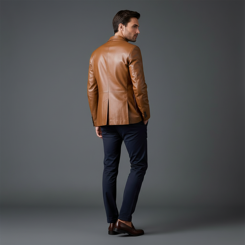 Giacca Pelle PU Nero | Giubbotto Uomo Elegante Classico