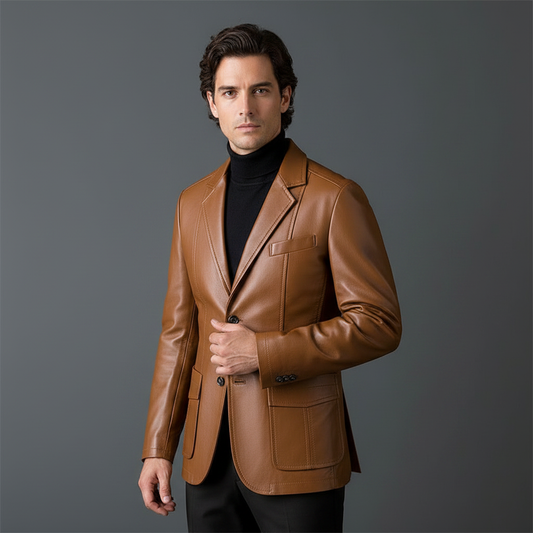 Giacca Pelle PU Nero | Giubbotto Uomo Elegante Classico