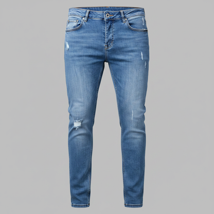 Jeans Liam | Slim Fit Strappati in Denim Elasticizzato