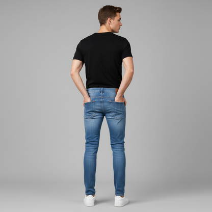 Jeans Liam | Slim Fit Strappati in Denim Elasticizzato