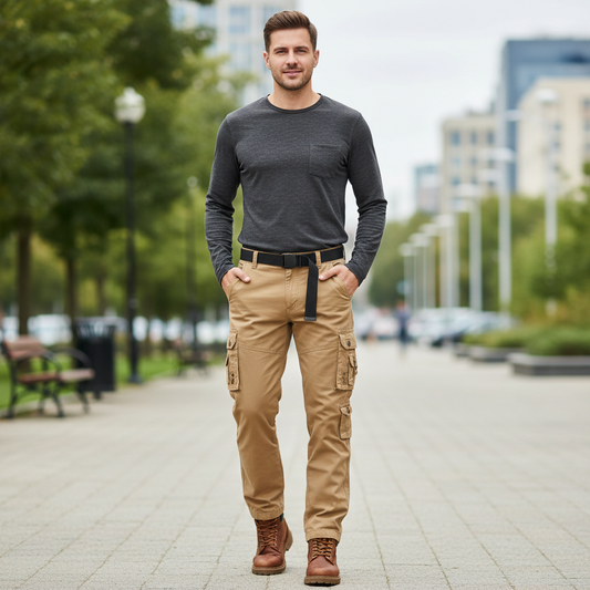 Pantaloni Cargo Uomo Comfort con Polsini Regolabili | Pantaloni Uomo