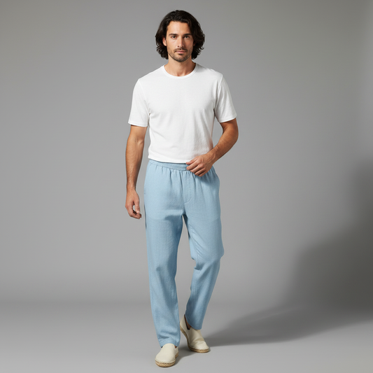 Pantaloni Lino Uomo Estivi | Pantaloni Classici Traspiranti