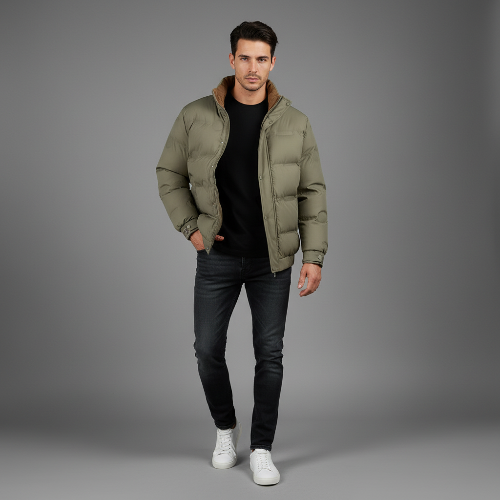 Piumino Uomo Caldo | Giacca Invernale Casual con Tasche