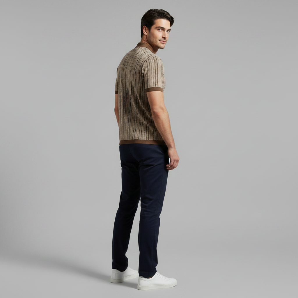 Polo Uomo Traspirante Chevron | Polo Uomo Manica Corta Casual