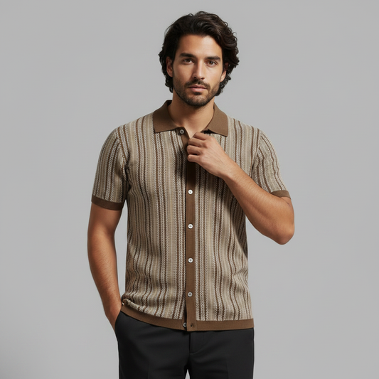 Polo Uomo Traspirante Chevron | Polo Uomo Manica Corta Casual