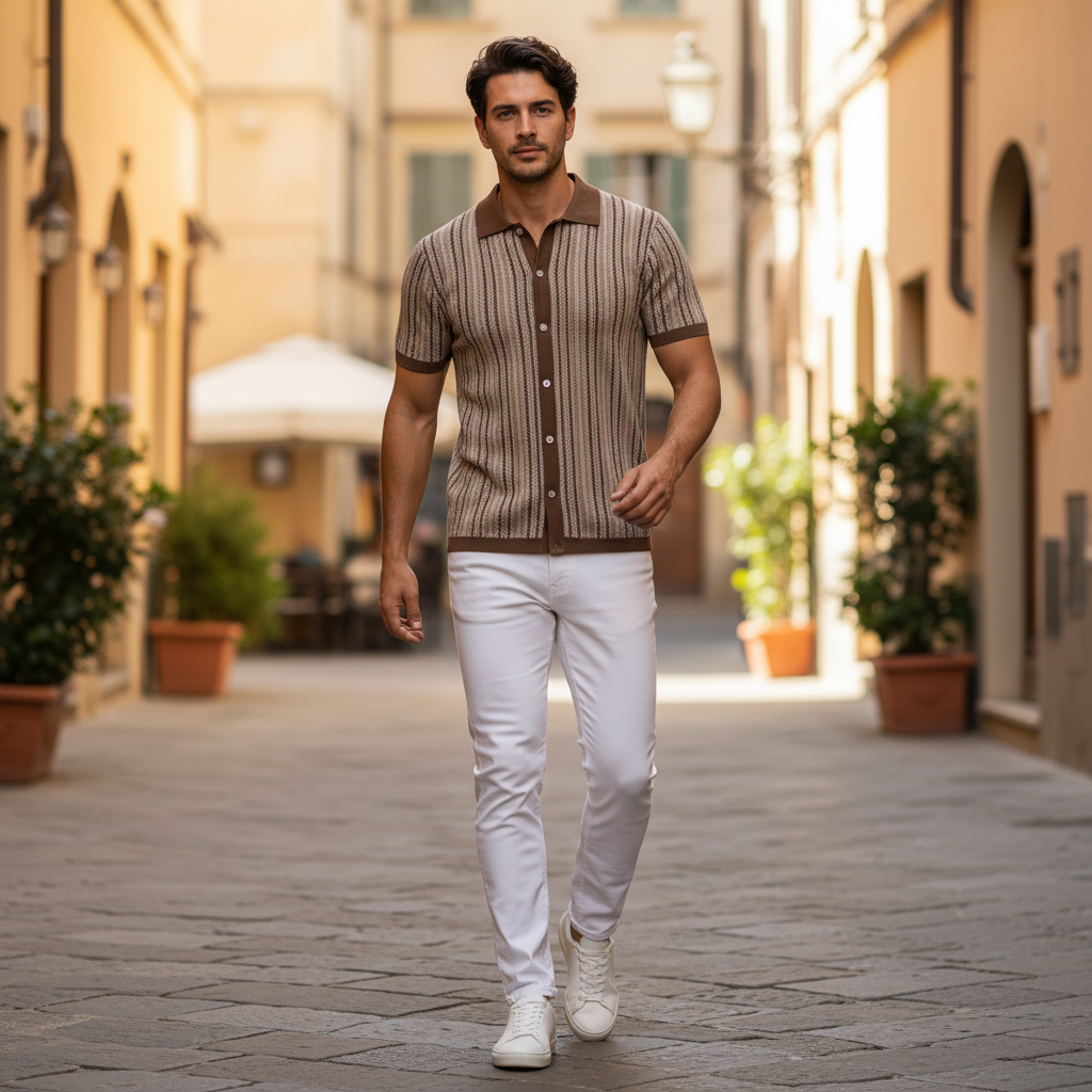 Polo Uomo Traspirante Chevron | Polo Uomo Manica Corta Casual