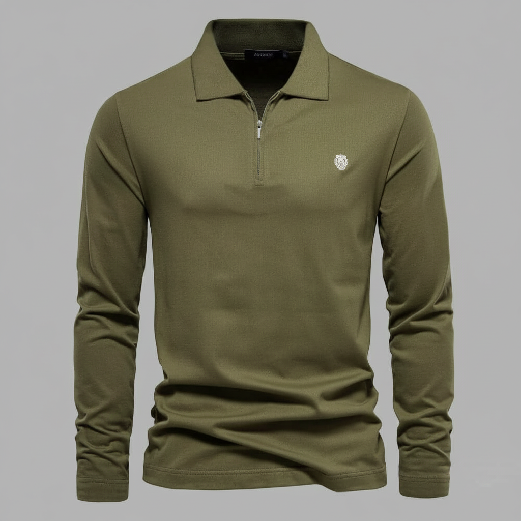 Polo Manica Lunga Uomo con Mezza Zip | Maglia Casual Elegante