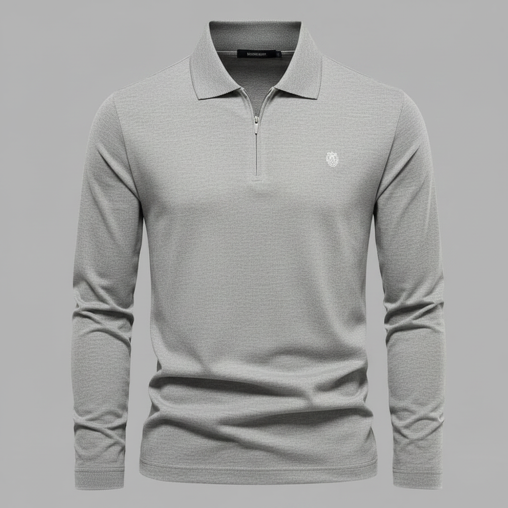 Polo Manica Lunga Uomo con Mezza Zip | Maglia Casual Elegante