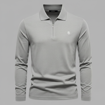 Polo Manica Lunga Uomo con Mezza Zip | Maglia Casual Elegante