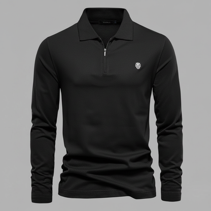 Polo Manica Lunga Uomo con Mezza Zip | Maglia Casual Elegante