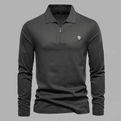 Polo Manica Lunga Uomo con Mezza Zip | Maglia Casual Elegante