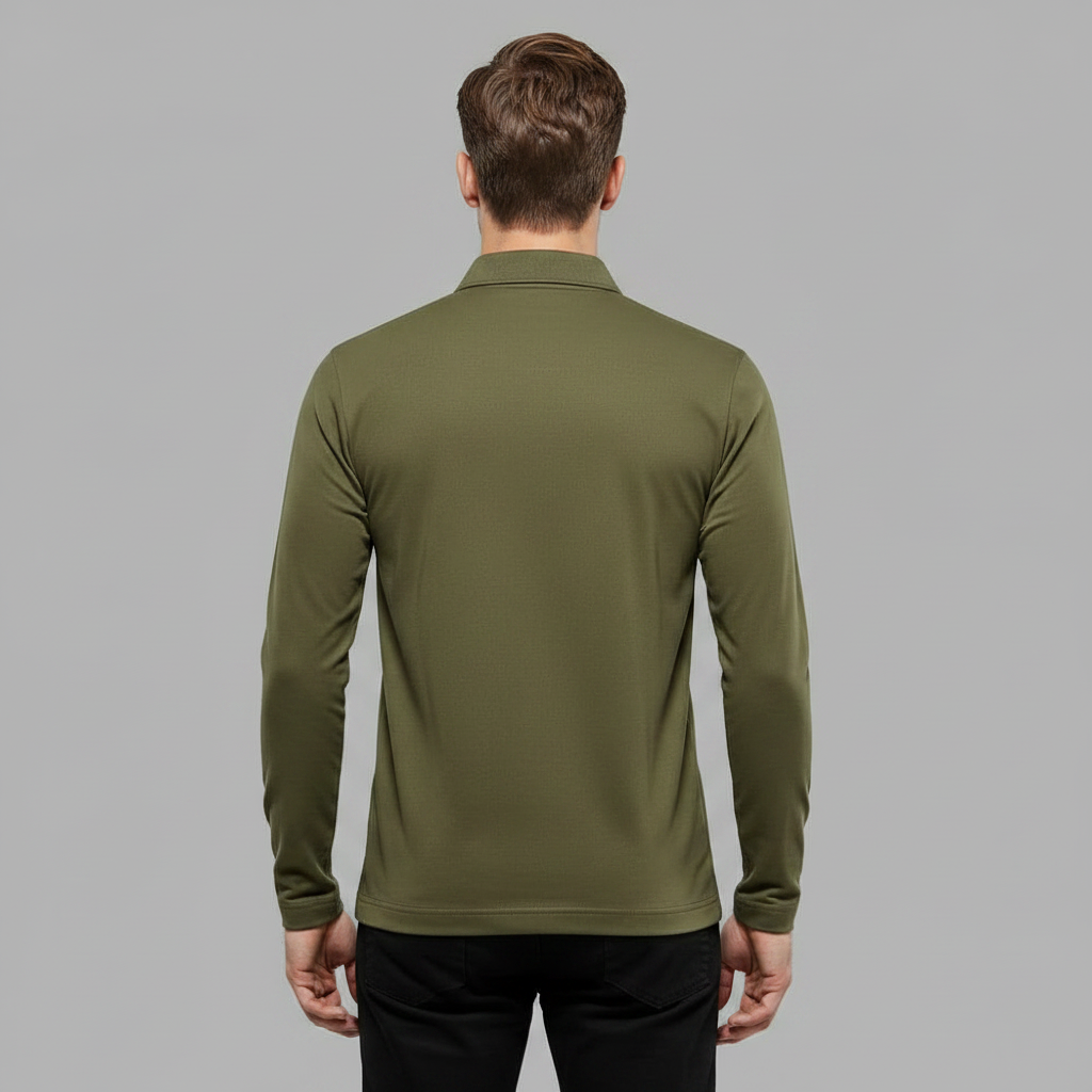 Polo Manica Lunga Uomo con Mezza Zip | Maglia Casual Elegante