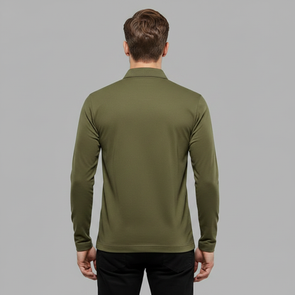 Polo Manica Lunga Uomo con Mezza Zip | Maglia Casual Elegante