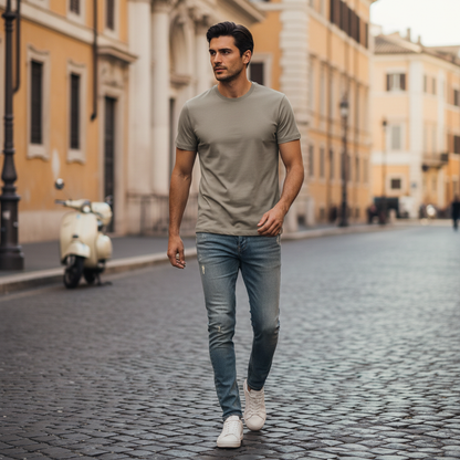 T-shirt Uomo Cotone Mercerizzato Lucido Slim Fit