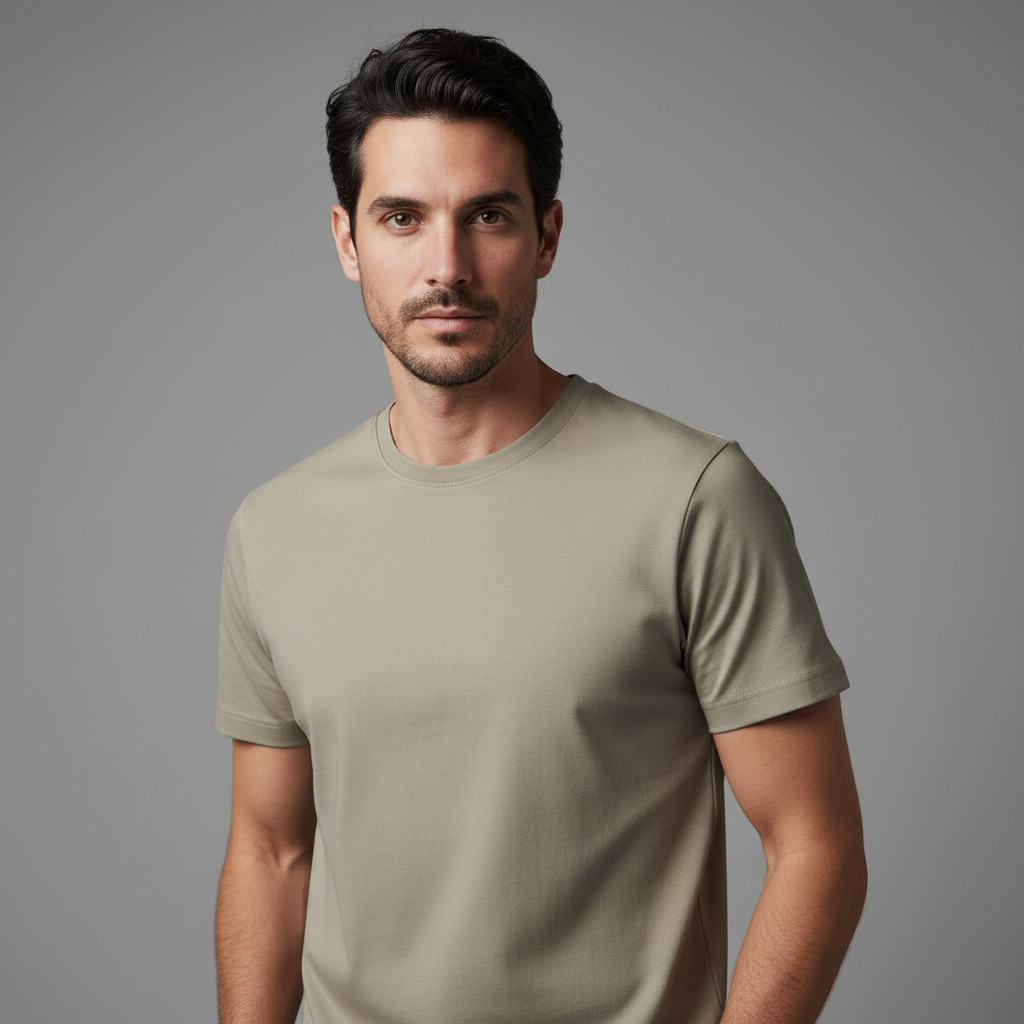 T-shirt Uomo Cotone Mercerizzato Lucido Slim Fit