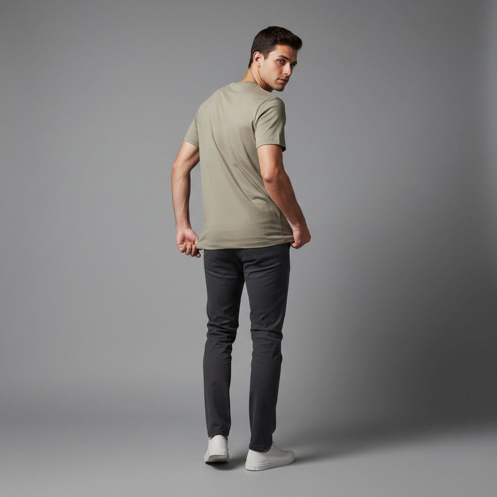 T-shirt Uomo Cotone Mercerizzato Lucido Slim Fit