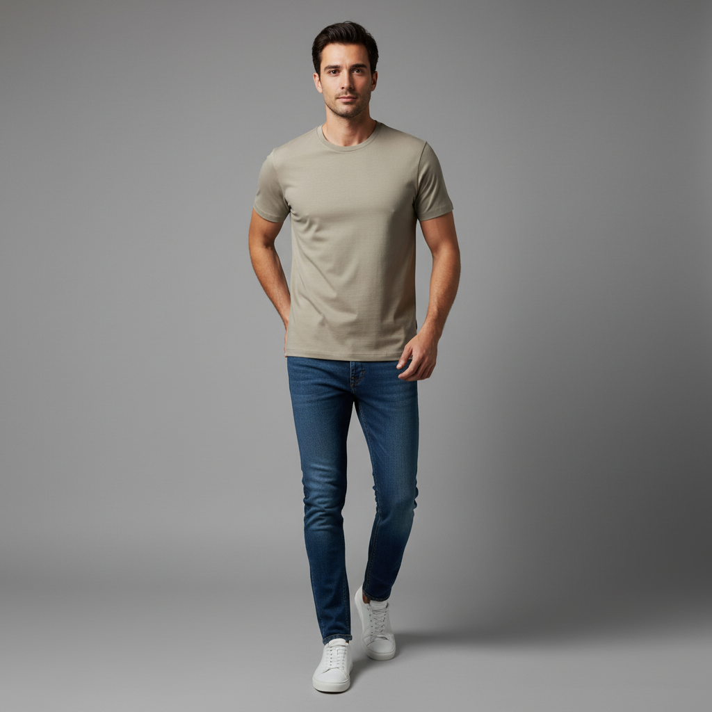 T-shirt Uomo Cotone Mercerizzato Lucido Slim Fit